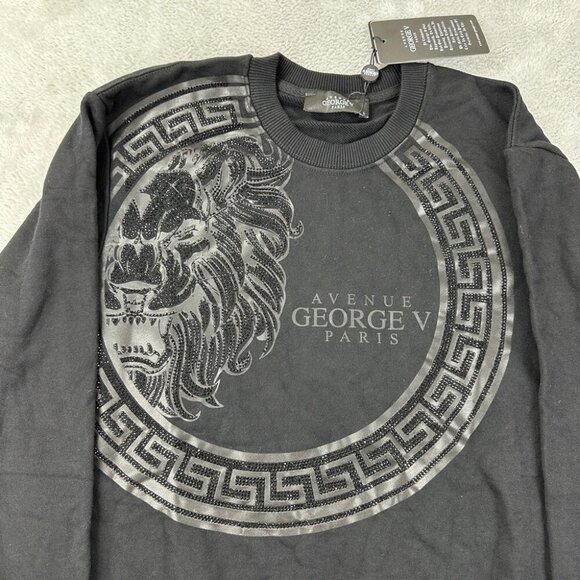 Avenue George V Paris Black Sweater Men’s Size L - Picture 10 of 15